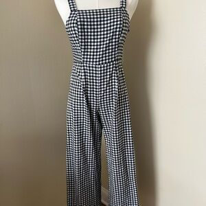 Japna Black and White Checkered Jumpsuit